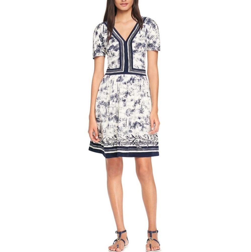 Tory Burch Silk Interlock V-Neck Dress